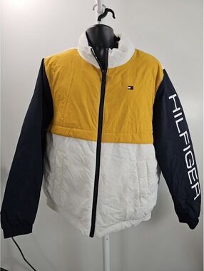 Tommy Hilfiger Colorblock Puffer Jacket with Sleeve Logo